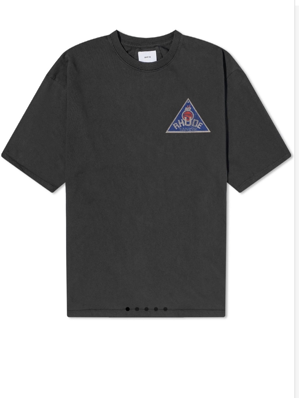 Rhude Black Short-Sleeve Tee with Triangle Logo
